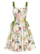 1950s Strap Floral Lace-Up Corset Dress - vintage dress, retro fashion, rockabilly