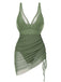 She's wearing 1950s Strap Sheer Mesh Solid One-Piece Swimsuit and the whole beach remembers the 1950s
