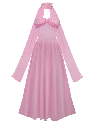 1950s Strapless Halter Neck Dress - vintage dress, retro fashion, rockabilly