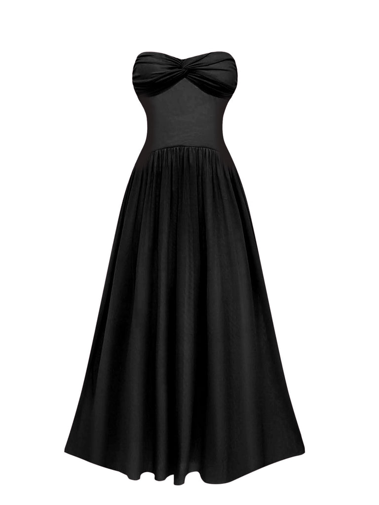 1950s Strapless Halter Neck Dress - vintage dress, retro fashion, rockabilly