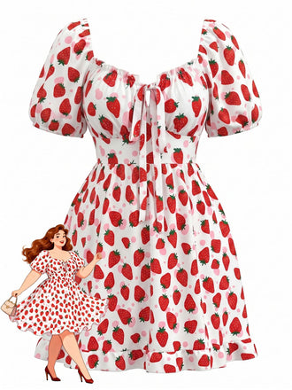 Red 1950s Vintage Retro Dress