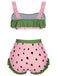 1950s Strawberry Ruffle Strap Swimsuit — because 1950s glamour never goes out of style