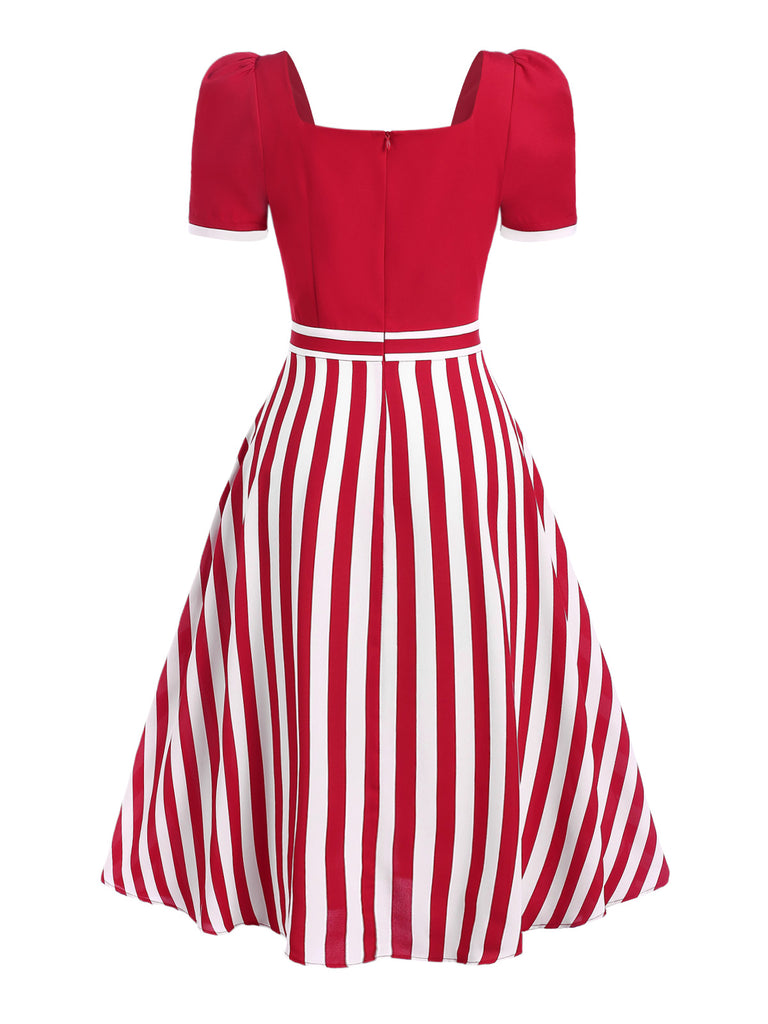 1950s Striped Bow Dress — the kind of 1950s dress that makes strangers smile