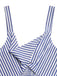 Blue 1950s Striped V-Neck Halter Hollow Jumpsuit 6