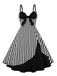 1950s Stripes Contrast Patchwork Strap Dress: timeless style reimagined