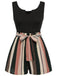 1950s Stripes Knitted Belted Romper - vintage jumpsuit, retro fashion