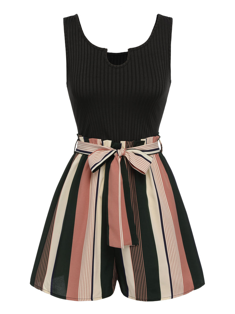 She adds this 1950s Stripes Knitted Belted Romper and suddenly it's 1950s perfection
