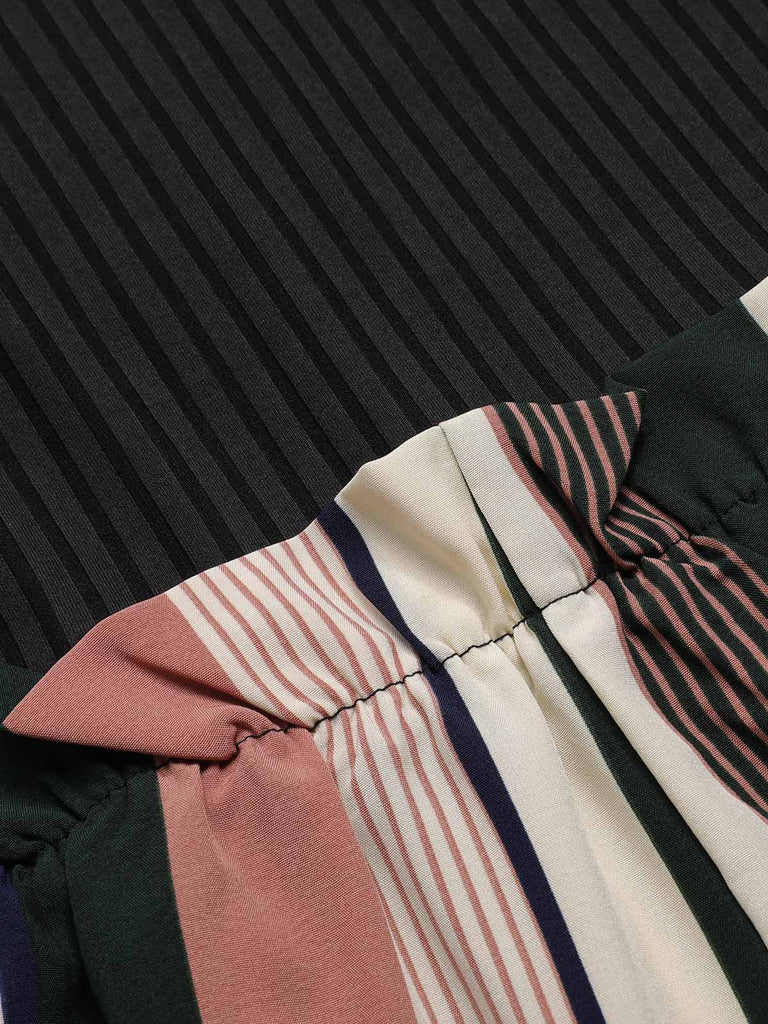 1950s Stripes Knitted Belted Romper — 1950s elegance in the palm of her hand