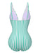 1950s Stripes Spaghetti Strap One-Piece Swimsuit, vintage swimsuit, pin-up swimwear - perfect for women who love vintage and retro fashion