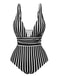 1950s Stripes Spaghetti Strap One-Piece Swimsuit, vintage swimsuit, pin-up swimwear - perfect for women who love vintage and retro fashion