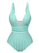 1950s Stripes Spaghetti Strap One-Piece Swimsuit, vintage swimsuit, pin-up swimwear - perfect for women who love vintage and retro fashion