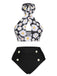 1950s Sunflower Cross Halter Swimsuit: 1950s Riviera elegance, reimagined for her