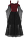 1950s Suspender Contrast Color Chiffon Strap Dress: timeless style reimagined