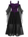 1950s Suspender Contrast Color Chiffon Strap Dress — vintage elegance for the modern woman