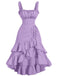 1950s Suspender Ruched Tiered Ruffle Hem Dress - vintage dress, retro fashion, rockabilly