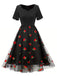 1950s Sweetheart Neck Cherry Mesh Dress — the kind of 1950s dress that makes strangers smile