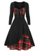 1950s Sweetheart Plaid Patchwork Dress — a 1950s silhouette that turns sidewalks into runways