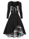 1950s Sweetheart Plaid Patchwork Dress — a 1950s silhouette that turns sidewalks into runways