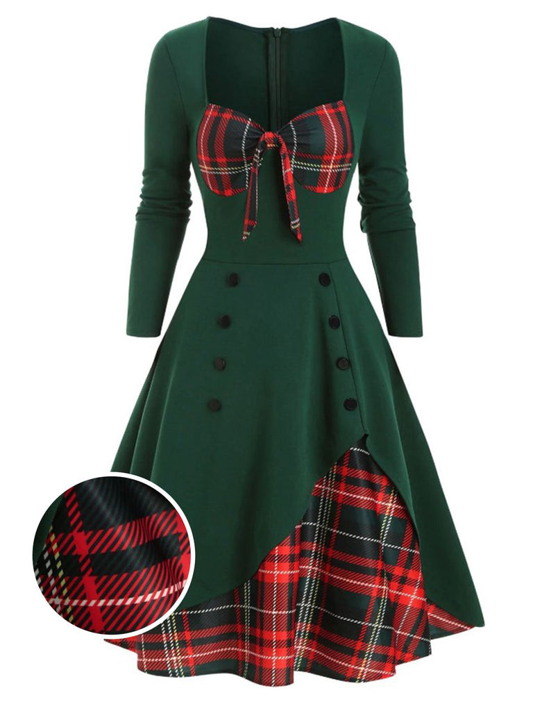 1950s Sweetheart Plaid Patchwork Dress — the kind of 1950s dress that makes strangers smile