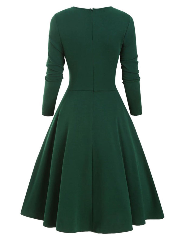 She slips into this 1950s Sweetheart Plaid Patchwork Dress and suddenly it's a 1950s daydream
