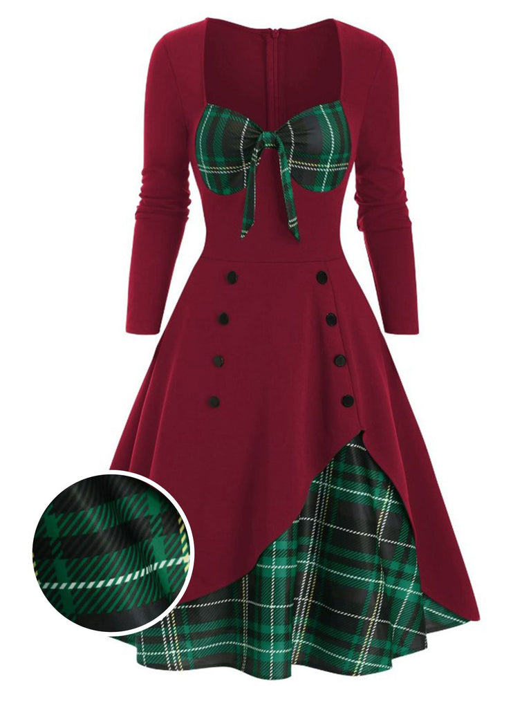 1950s Sweetheart Plaid Patchwork Dress — the kind of 1950s dress that makes strangers smile