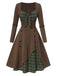 1950s Sweetheart Plaid Patchwork Dress, classic 1950s style elegant retro fashion - Image 21