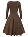 1950s Sweetheart Plaid Patchwork Dress, classic 1950s style elegant retro fashion - Image 22