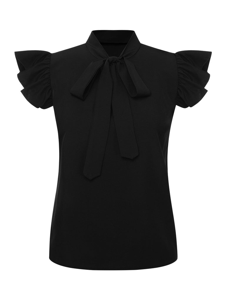 1950s Tie Neck Cap Sleeve Tops, vintage top, retro blouse - perfect for women who love vintage and retro fashion