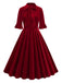 1950s Tie Neck Velvet Flared Sleeve Dress — the ki