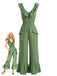 1950s V-Neck Ruffle Hem Drawstring Wide Leg Jumpsuit, vintage jumpsuit, retro fashion, rockabilly, pin-up fashion - vintage inspired fashion