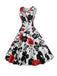1950s V-Neck Floral Sleeveless Dress, vintage dress, retro fashion, rockabilly, pin-up fashion - perfect for women who love vintage and retro fashion