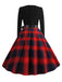 This 1950s V-Neck Long Sleeves Plaid Swing Dress wraps her in 1950s elegance, one twirl at a time