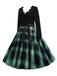 1950s V-Neck Long Sleeves Plaid Swing Dress, vintage dress, retro fashion, rockabilly, pin-up fashion - perfect for women who love vintage and retro fashion