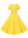 1950s V-Neck Single-Breasted Solid Dress — vintage elegance for the modern woman