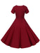 1950s V-Neck Single-Breasted Solid Dress — vintage elegance for the modern woman