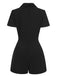 1950s V-Neck Solid Lapel Romper, vintage romper, retro jumpsuit - perfect for women who love vintage and retro fashion