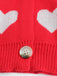 1950s Valentine's Day Heart Print Knit Cardigan - vintage fashion, retro style