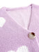 1950s Valentine's Day Heart Print Knit Cardigan - vintage fashion, retro style