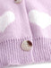 1950s Valentine's Day Heart Print Knit Cardigan - vintage fashion, retro style