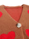 1950s Valentine's Day Heart Print Knit Cardigan - vintage fashion, retro style