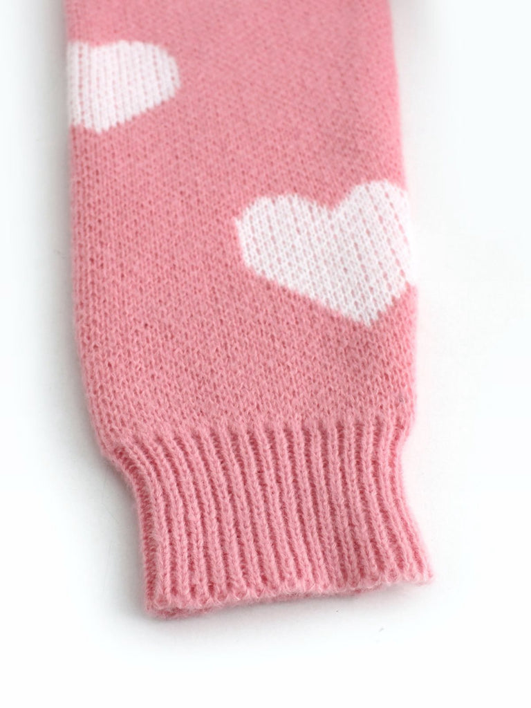 1950s Valentine's Day Heart Print Knit Cardigan - vintage fashion, retro style