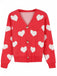 1950s Valentine's Day Heart Print Knit Cardigan - vintage fashion, retro style