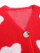 1950s Valentine's Day Heart Print Knit Cardigan - vintage fashion, retro style