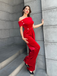 1950s Velvet Off Shoulder Button Jumpsuit - vintage jumpsuit, retro fashion
