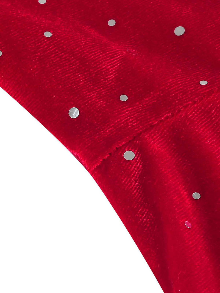 1950s Velvet Sparkling Solid A-Line Dress — a 1950s silhouette that turns sidewalks into runways