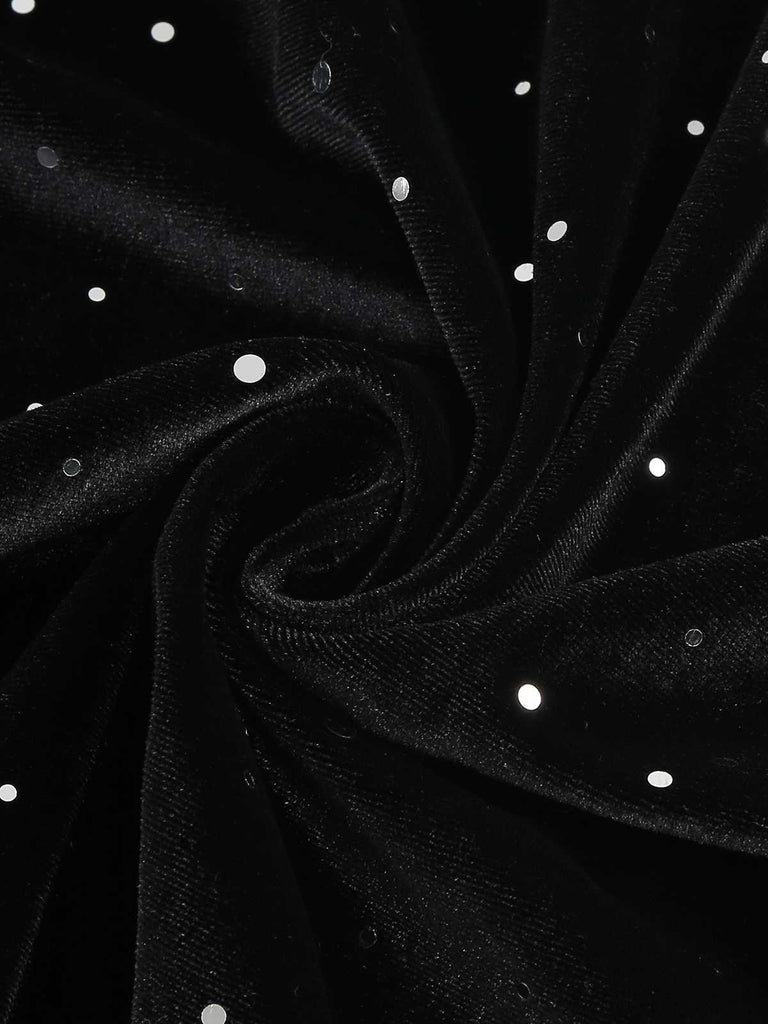 1950s Velvet Sparkling Solid A-Line Dress — a 1950s silhouette that turns sidewalks into runways