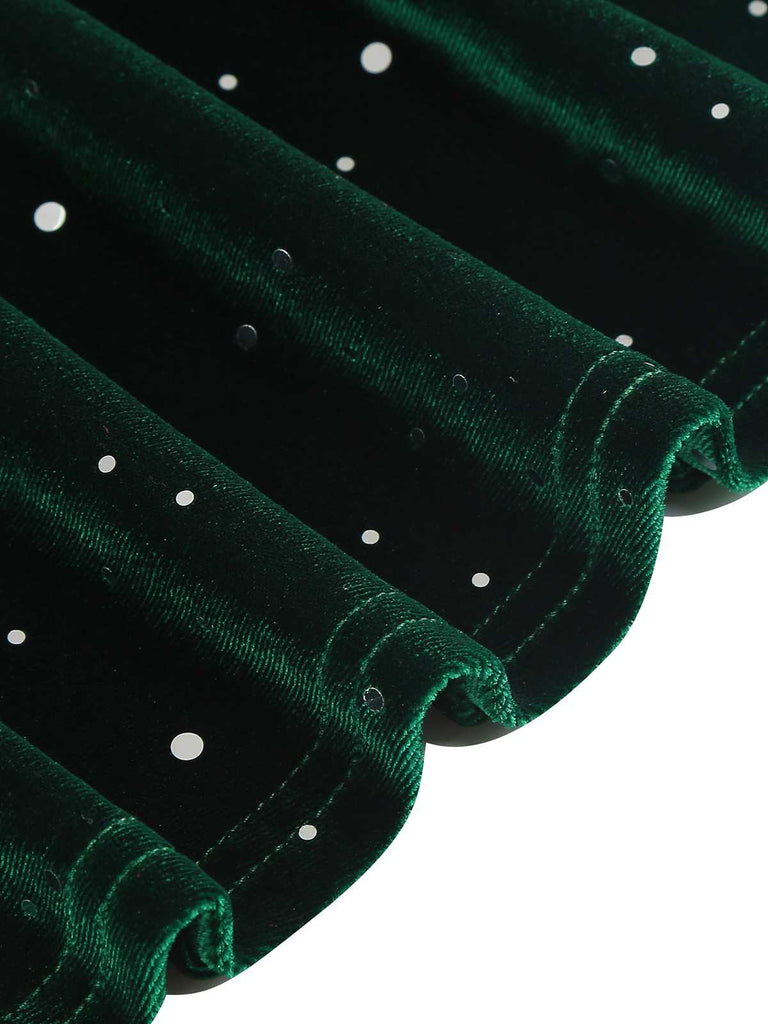 1950s Velvet Sparkling Solid A-Line Dress — the kind of 1950s dress that makes strangers smile