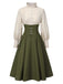 1950s Victorian Bow Tie Ruffled Long Sleeve Dress - vintage dress, retro fashion, rockabilly