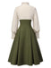 1950s Victorian Bow Tie Ruffled Long Sleeve Dress - vintage dress, retro fashion, rockabilly