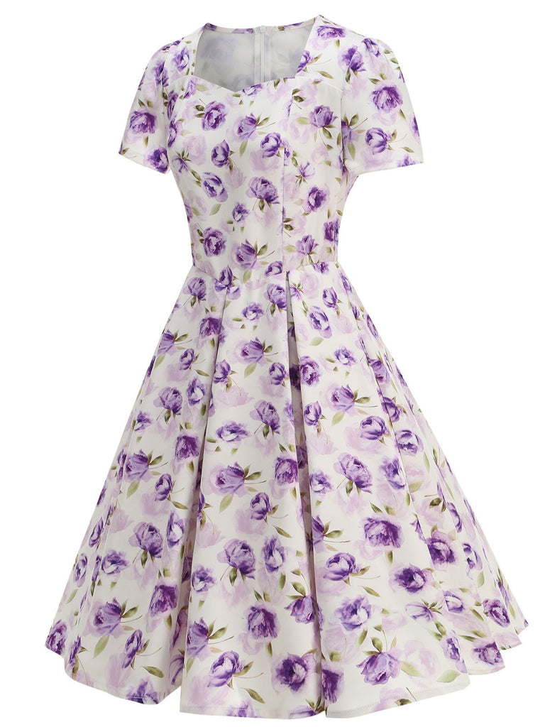 1950s Vintage Floral Swing Dress - vintage dress, retro fashion, rockabilly